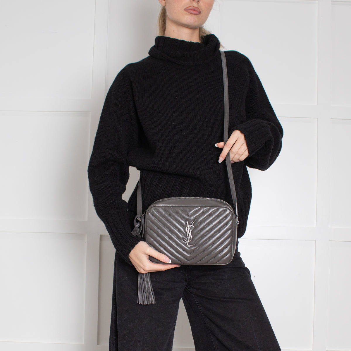 Saint Laurent Grey Camera Bag