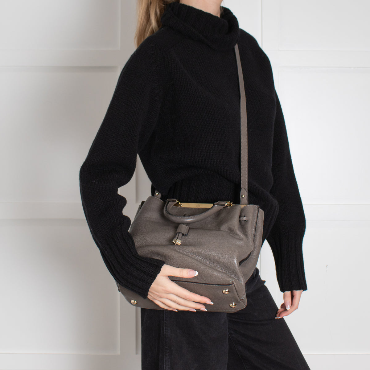 Mulberry Grey Kensington Calfskin Leather Bag