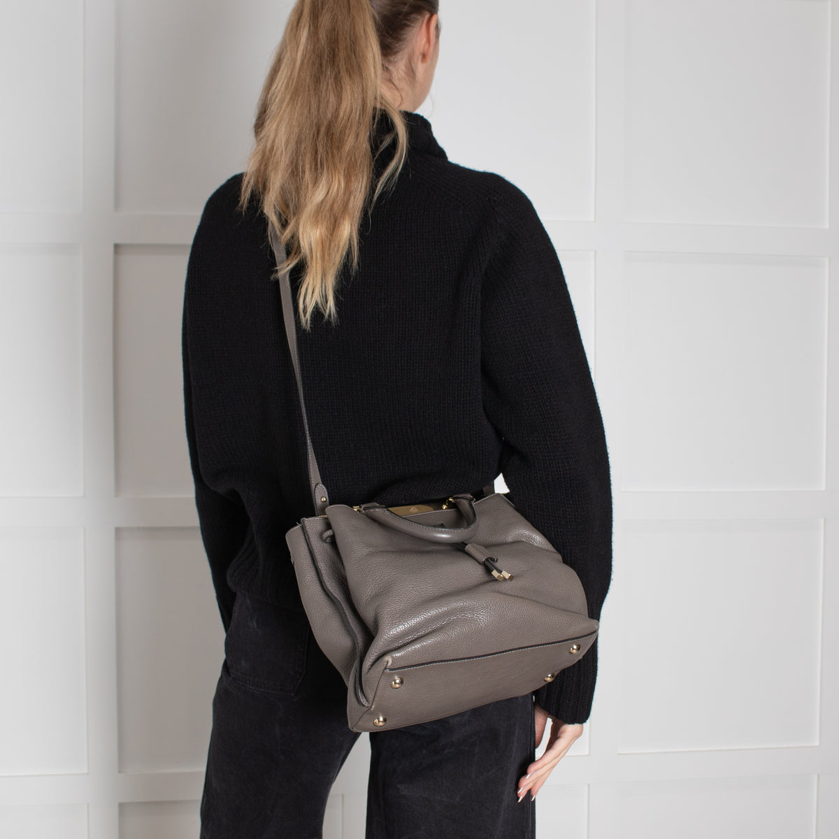 Mulberry Grey Kensington Calfskin Leather Bag