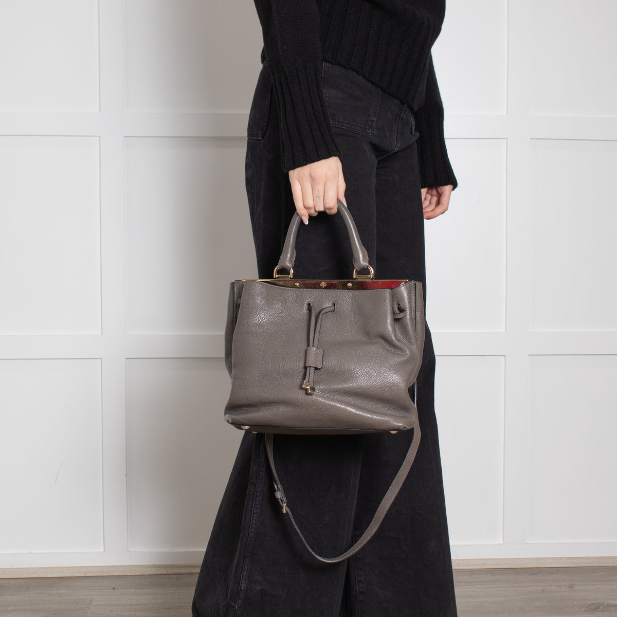 Mulberry Grey Kensington Calfskin Leather Bag