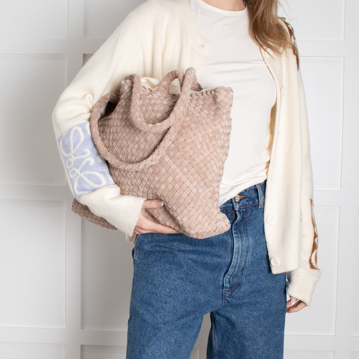 Milaner Taupe The Classic Elena Woven Handbag