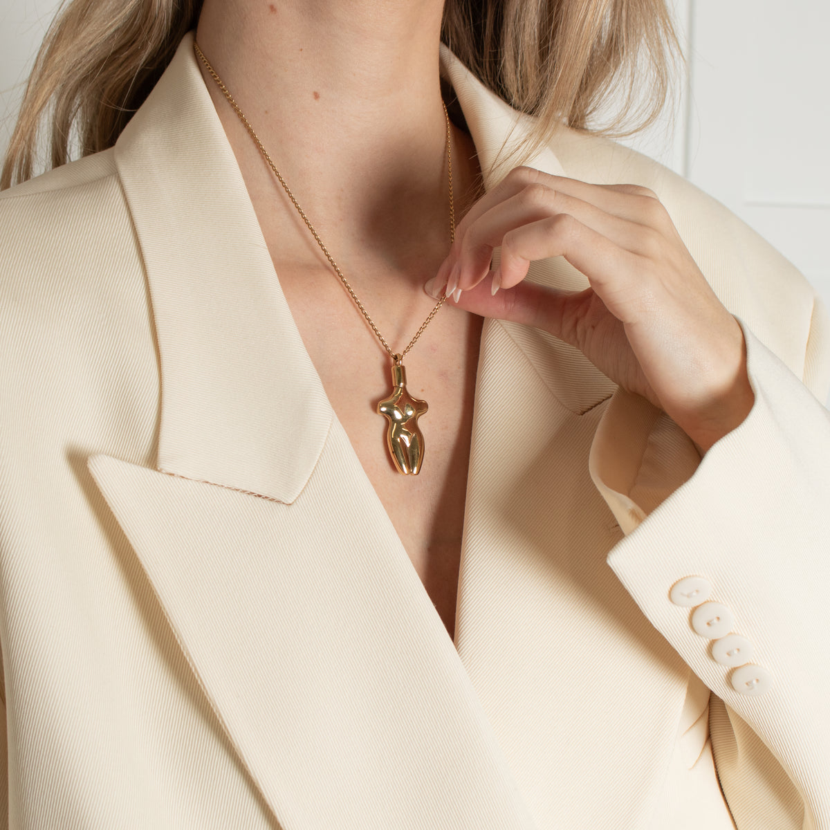 Chloe Femeniste Gold Tone Silhouette Necklace