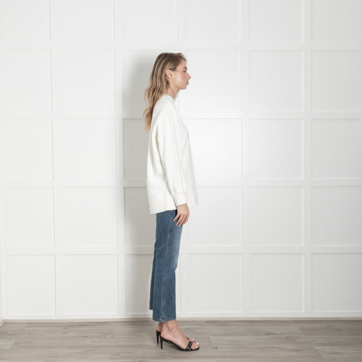 Casablanca White Boxy Sweatshirt with Red Embroidered Logo