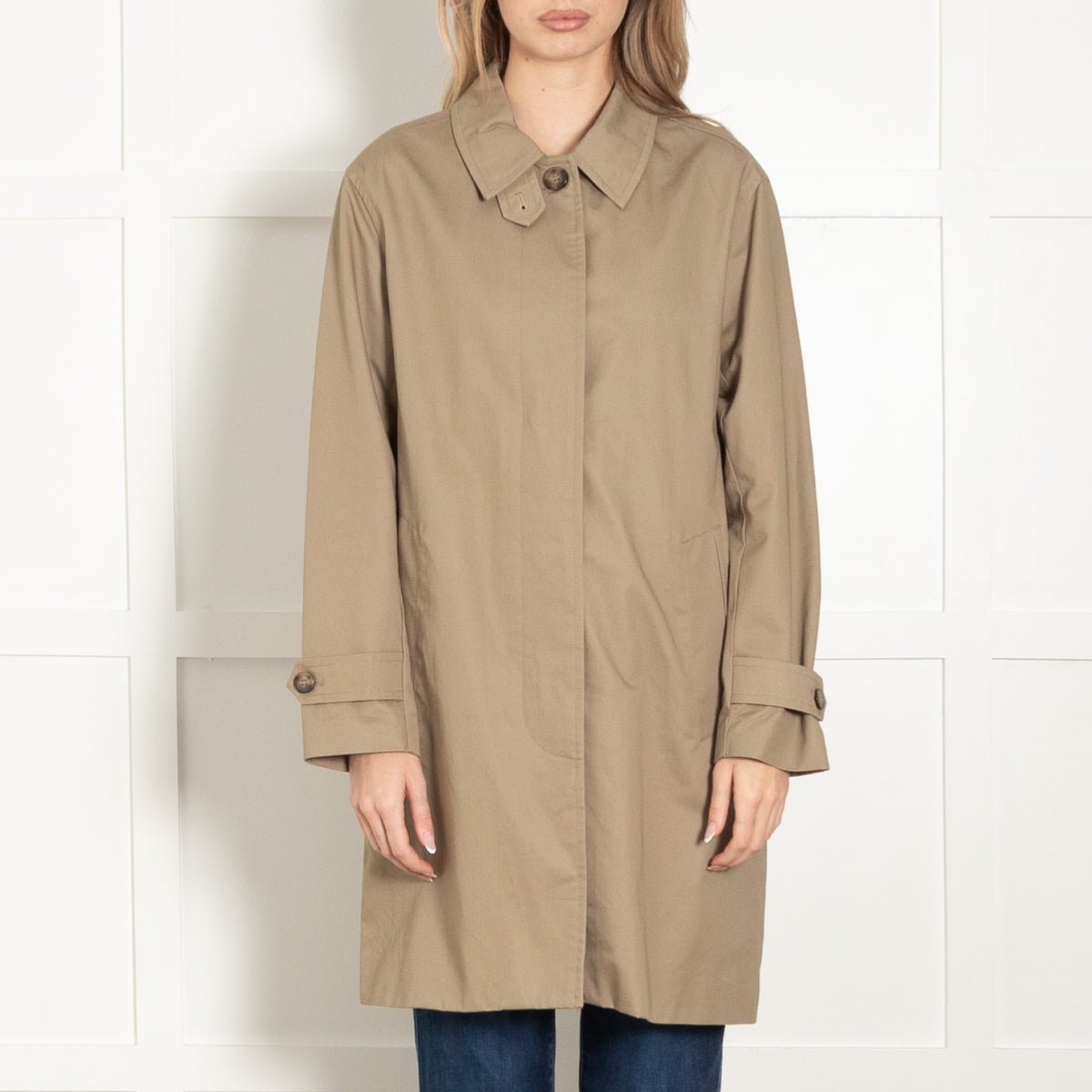 GANT Khaki Car Coat with Flat Pockets