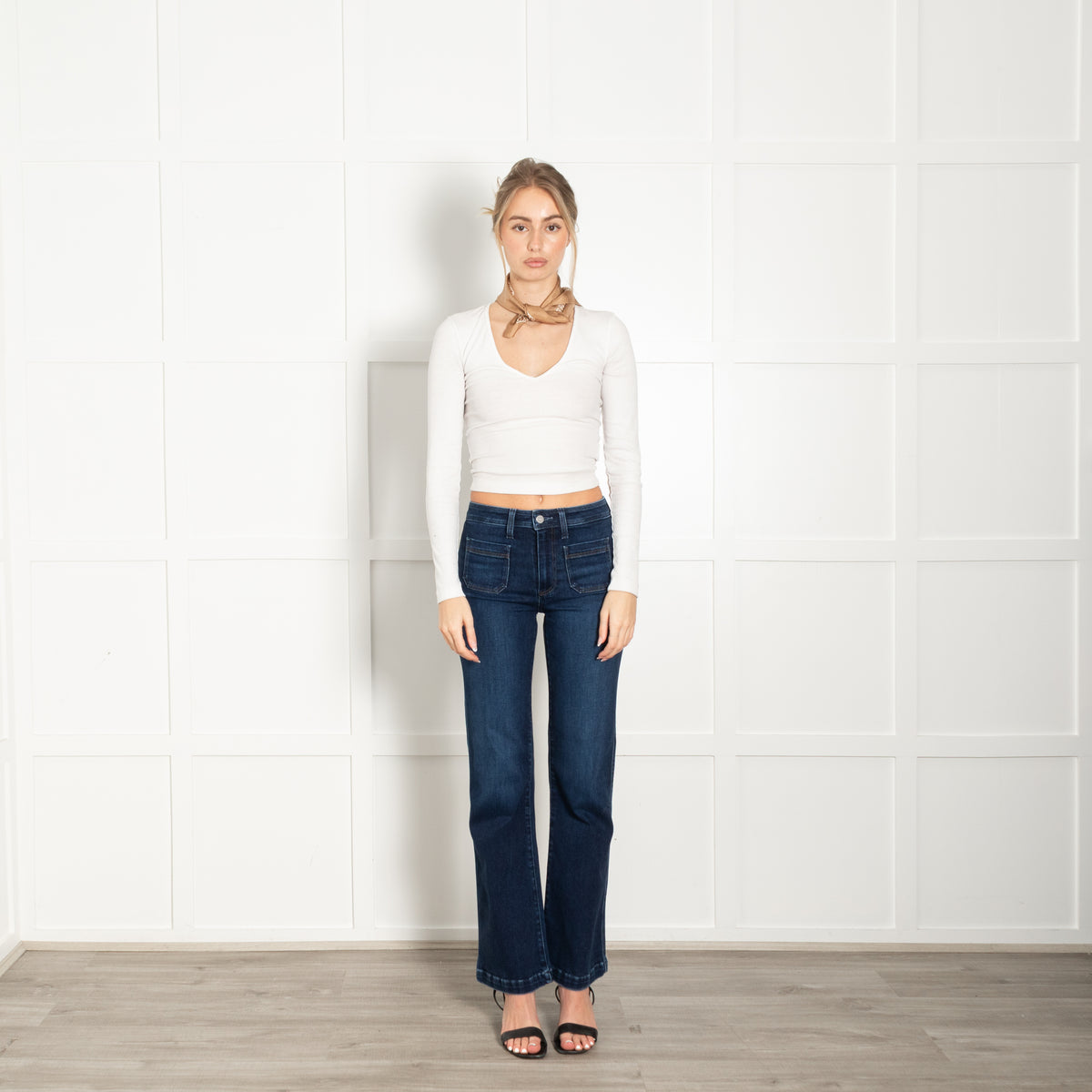 LeScarf Tan Silk Square Neckerchief