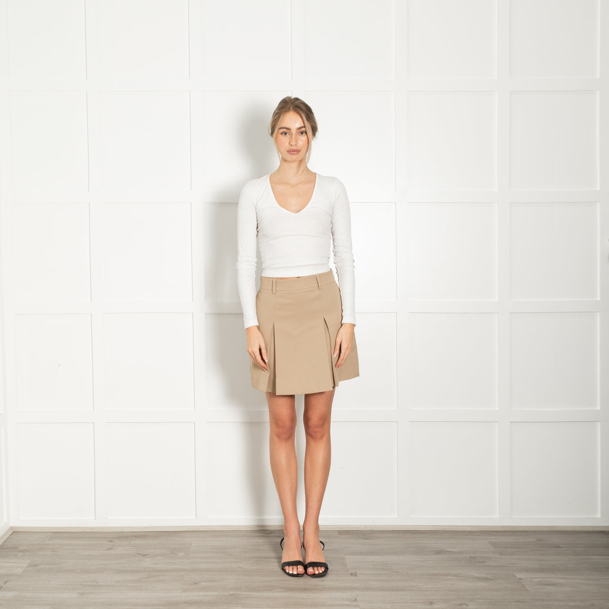 Tory Burch Tan Mini Golf Skirt With Shorts Lining