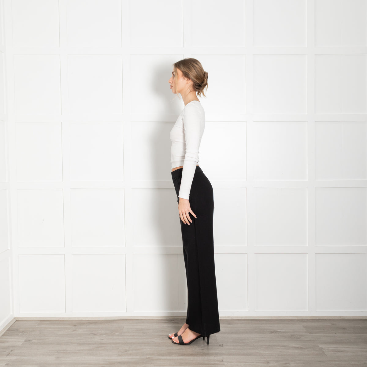 Spanx Flared Black Elasticated Waist Trousers