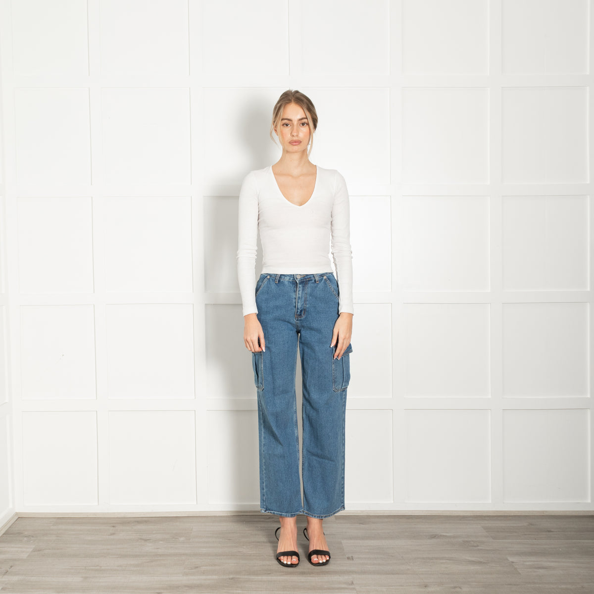 The Frankie Shop Blue Cargo Jeans