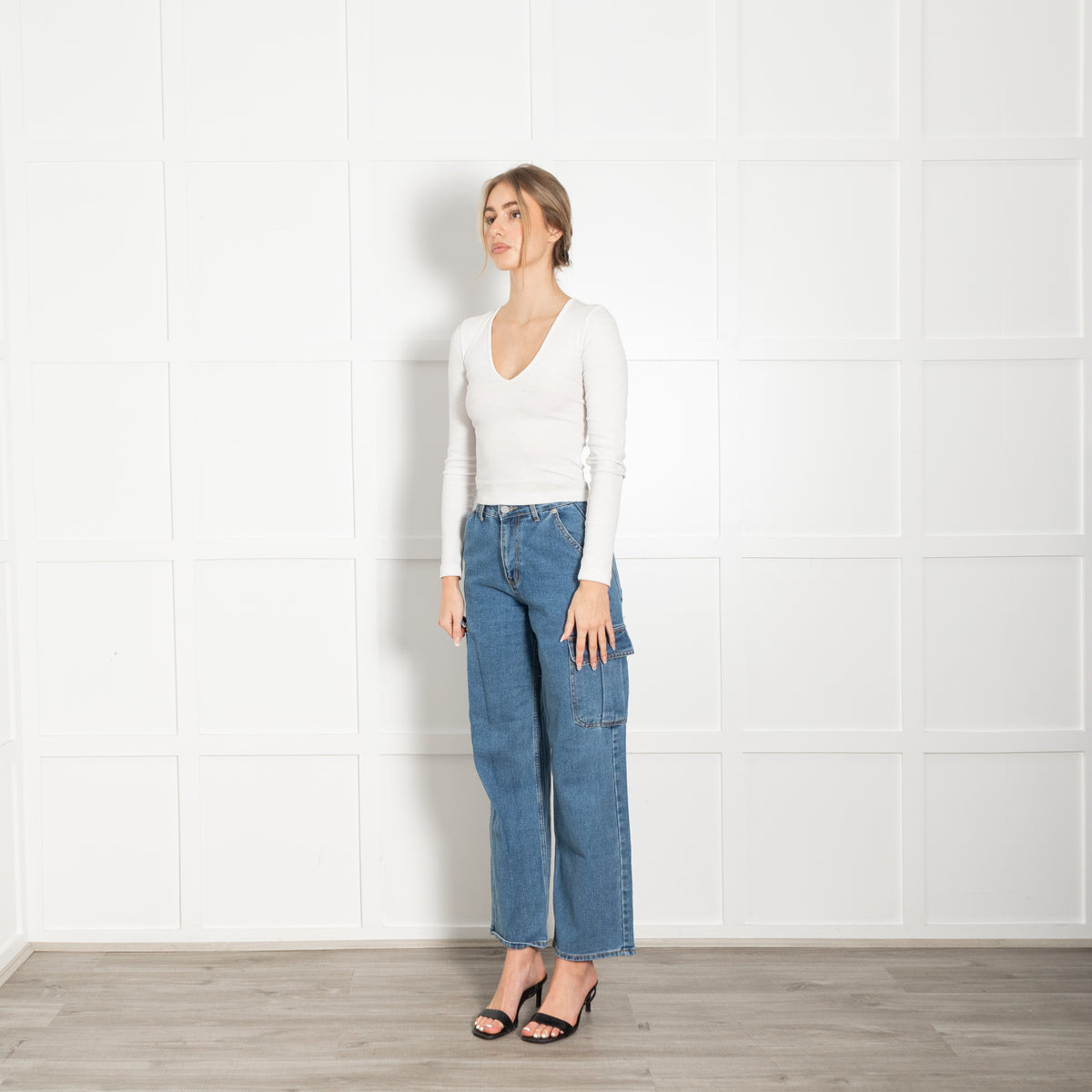 The Frankie Shop Blue Cargo Jeans