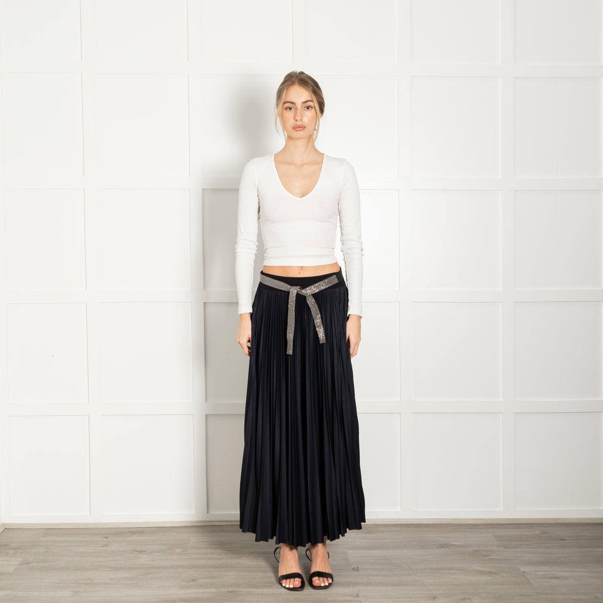 Fabiana Filippi Fabric Belt With Crystal Embellishment