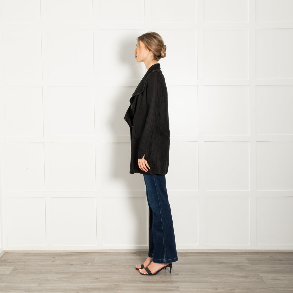 Givenchy Black Linen Blend Waterfall Jacket