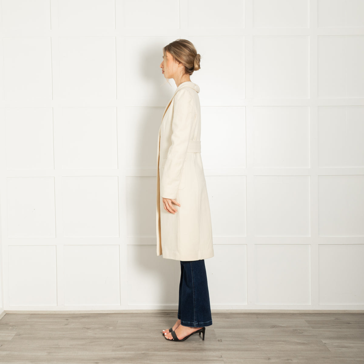 Dolce & Gabbana Pale Yellow Frill Collar Coat