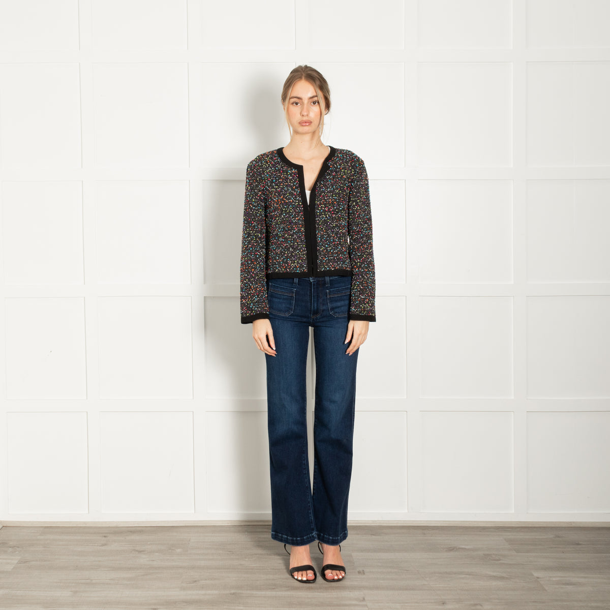 DVF Black Multi Speckled Tweedy Jacket