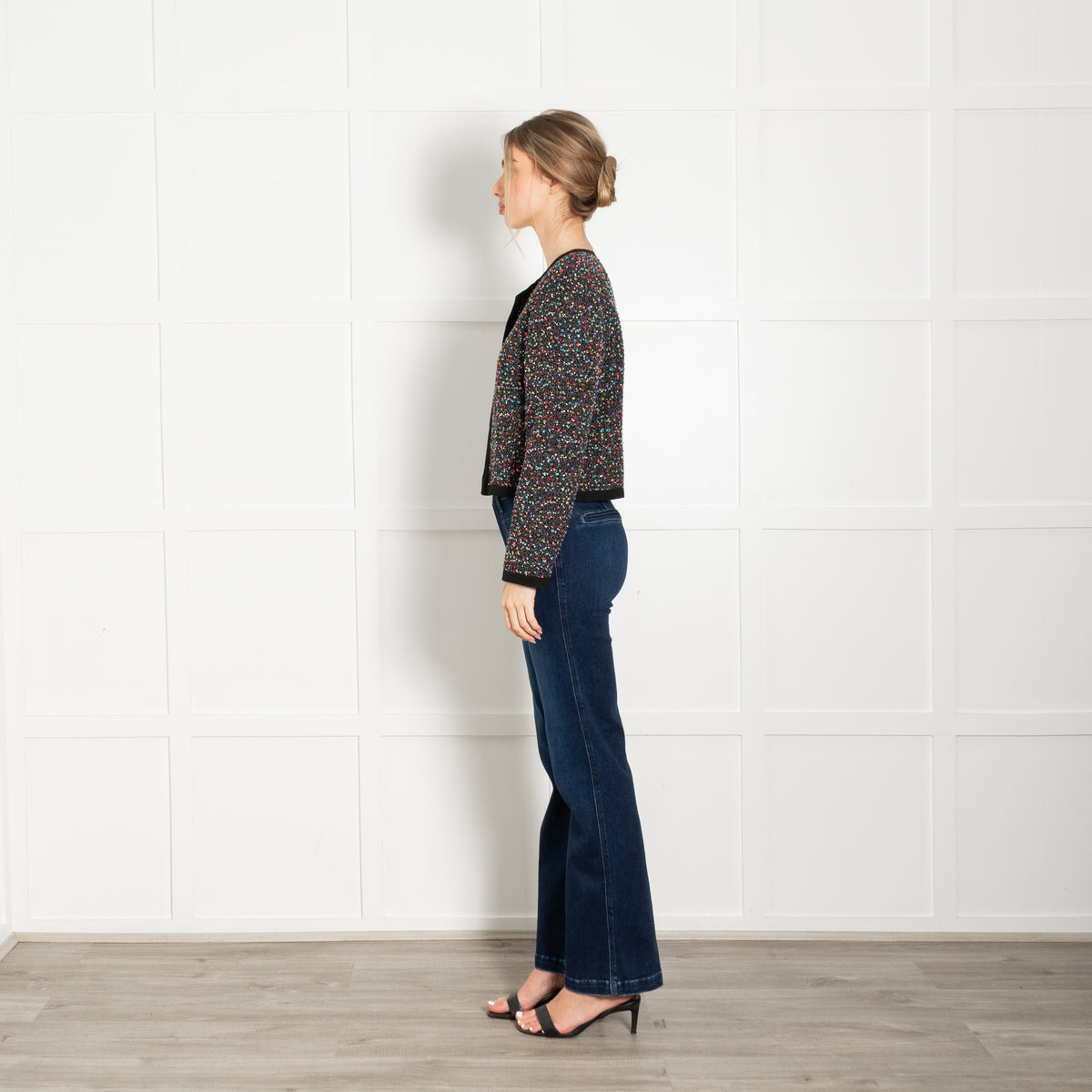 DVF Black Multi Speckled Tweedy Jacket