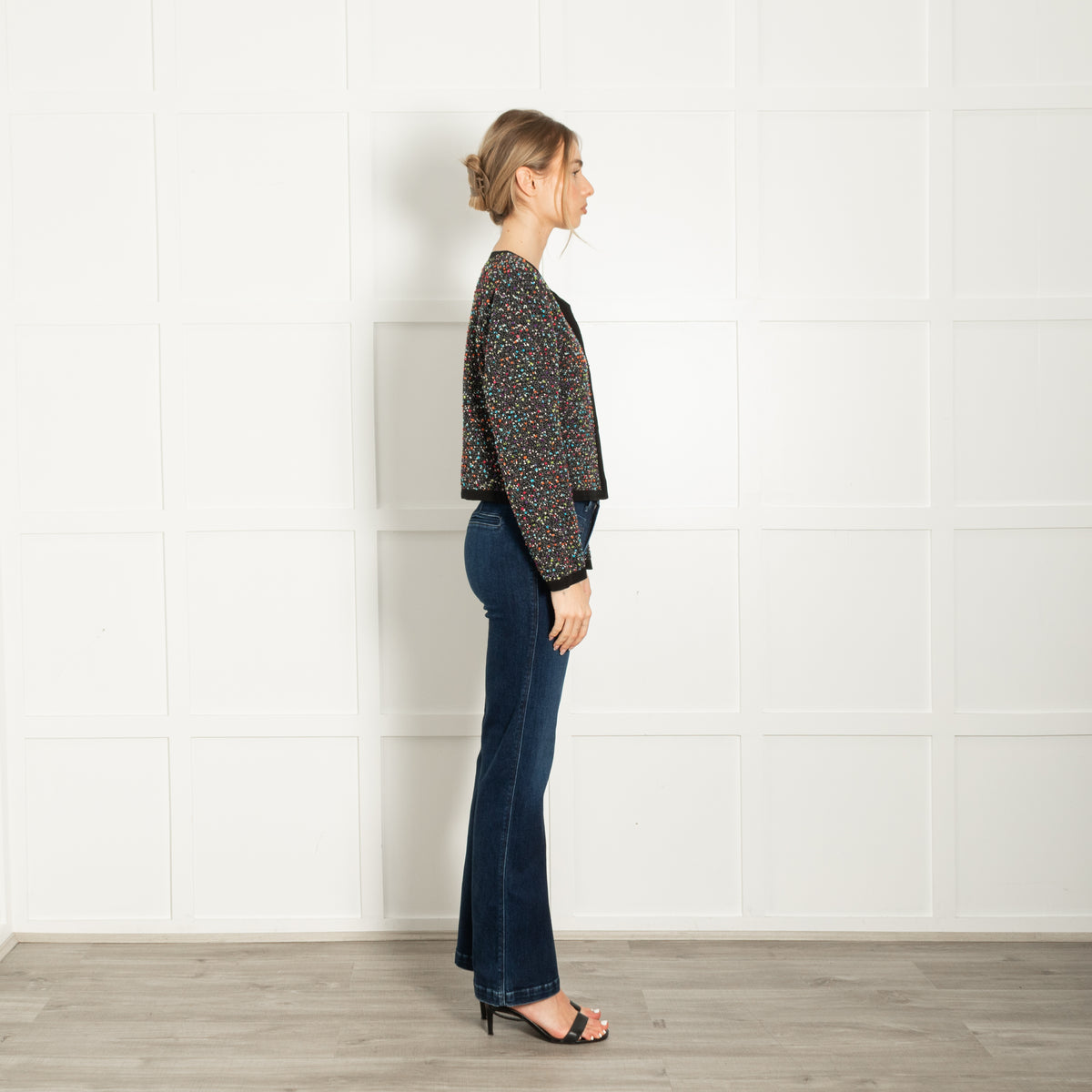 DVF Black Multi Speckled Tweedy Jacket