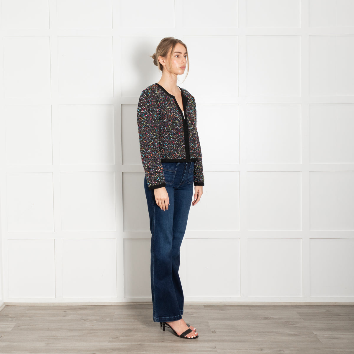 DVF Black Multi Speckled Tweedy Jacket