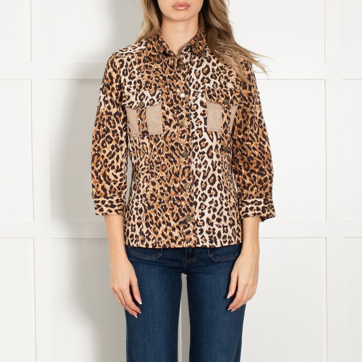 Dolce & Gabbana Brown Animal Print Cotton Shirt