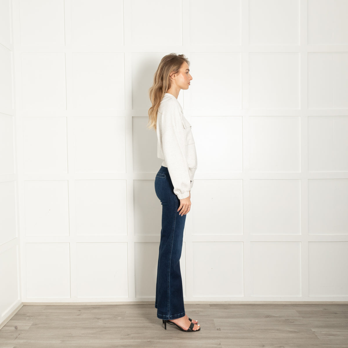 Varley Melange Peter Pan Collar Zip Up Sweatshirt