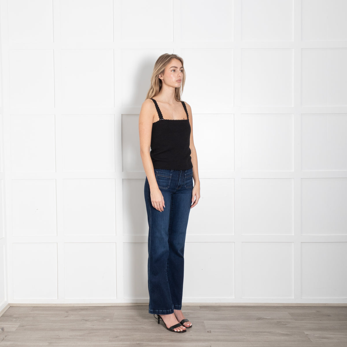 Posse Black Cotton Vest Top