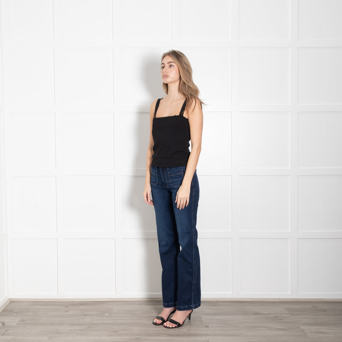 Posse Black Cotton Vest Top