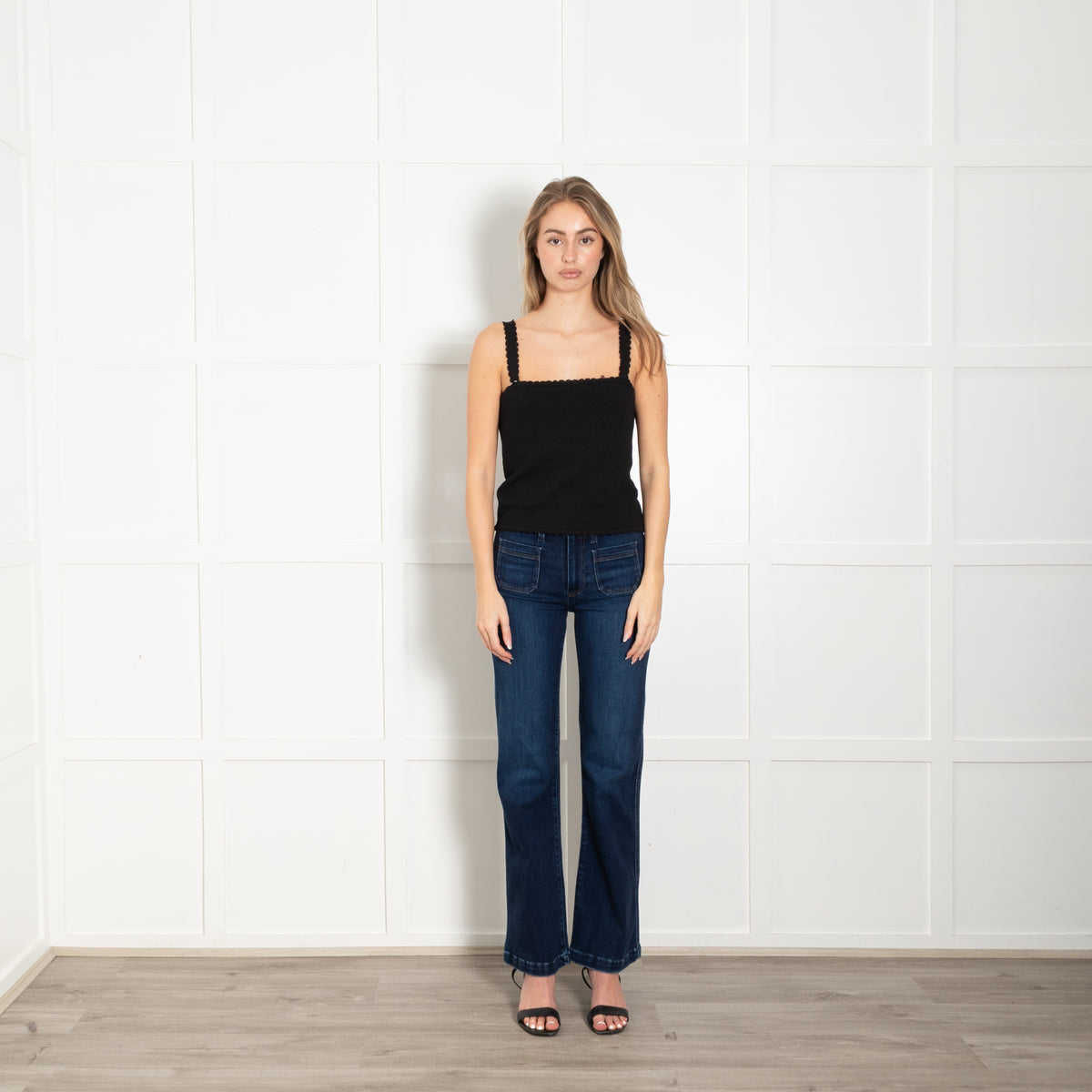Posse Black Cotton Vest Top