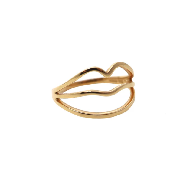 Rosa de la Cruz 18k Rose Gold Lips Ring