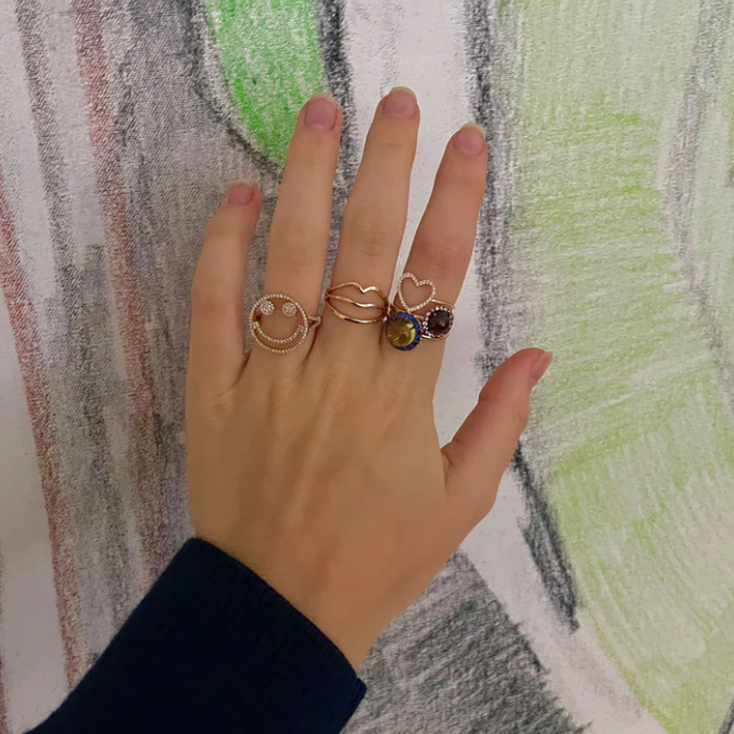 Rosa de la Cruz 18k Rose Gold Lips Ring