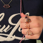 Rosa de la Cruz 18k Rose Gold Lips Ring
