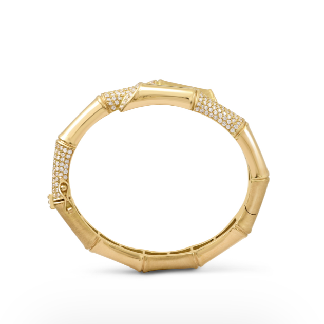 Rainbow K Bamboo XL Bracelet with White Diamonds