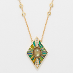 Jacquie Aiche Opal, Diamond and 14kt Gold Necklace