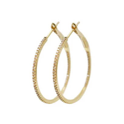 Rosa de la Cruz 18k Gold 25mm Pave Hoops