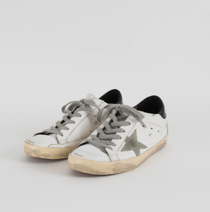 Golden Goose White And Black Superstar Sneakers