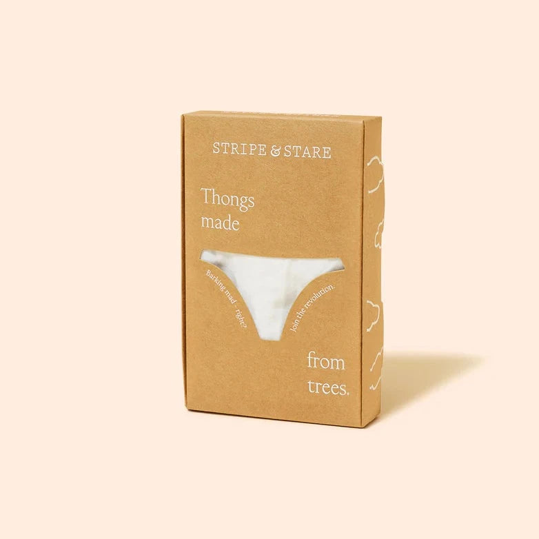 Stripe & Stare The Thong in White