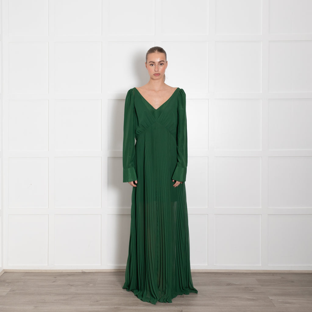 Self-Portrait Green Micro Pleats Maxi Dress – Phoenix Style