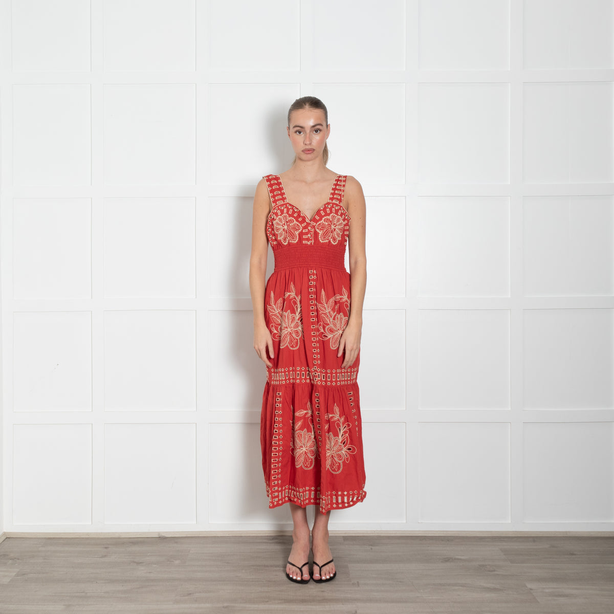 Rails Fawn Dress In Terracotta Embroidered