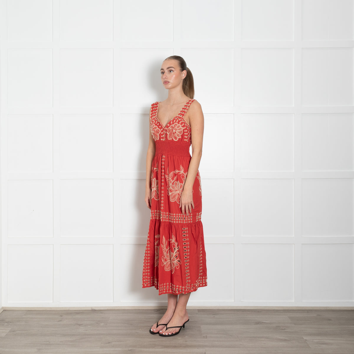 Rails Fawn Dress In Terracotta Embroidered