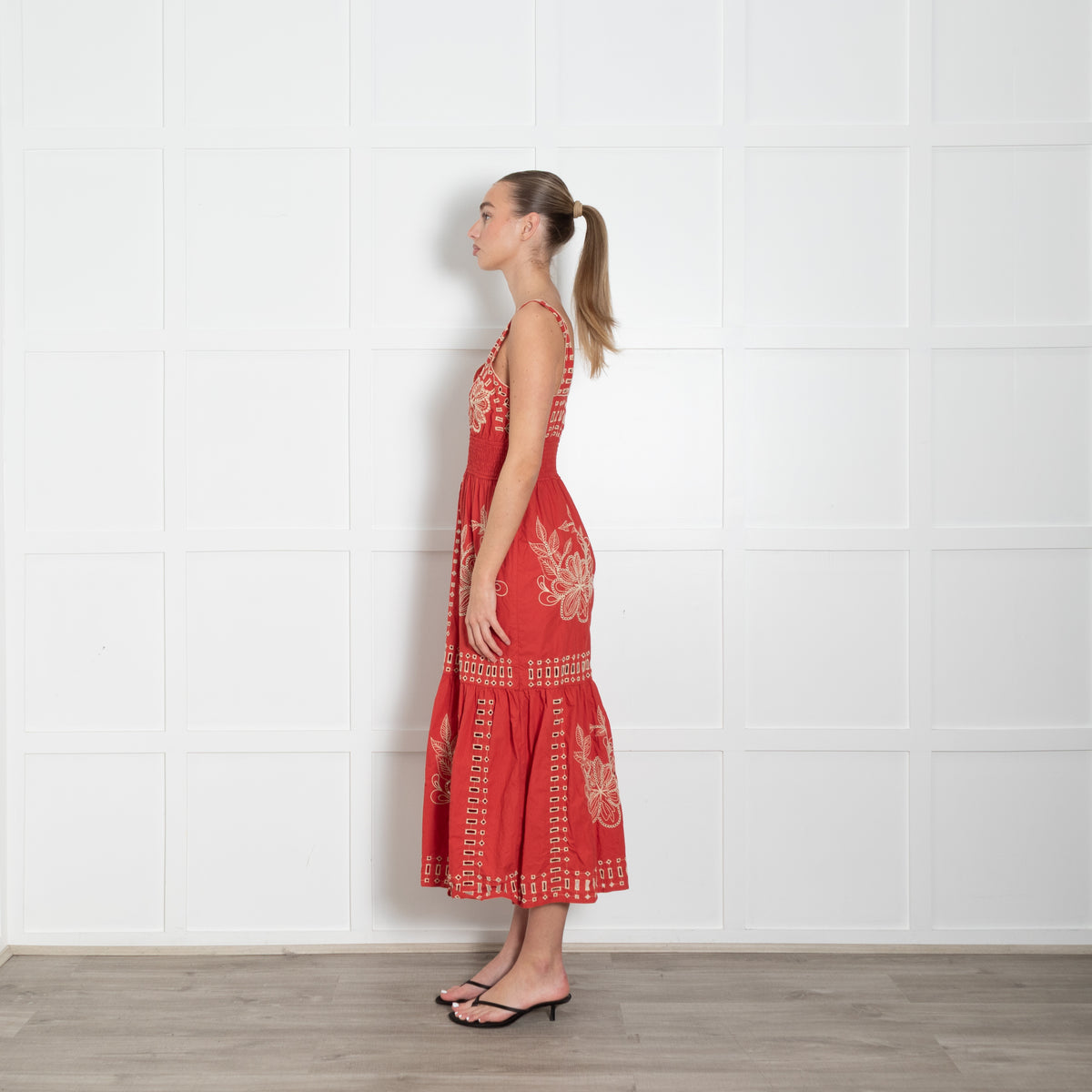 Rails Fawn Dress In Terracotta Embroidered