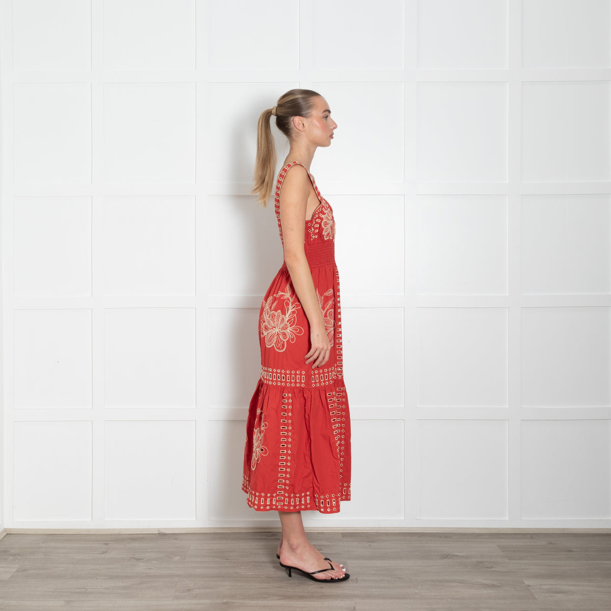 Rails Fawn Dress In Terracotta Embroidered