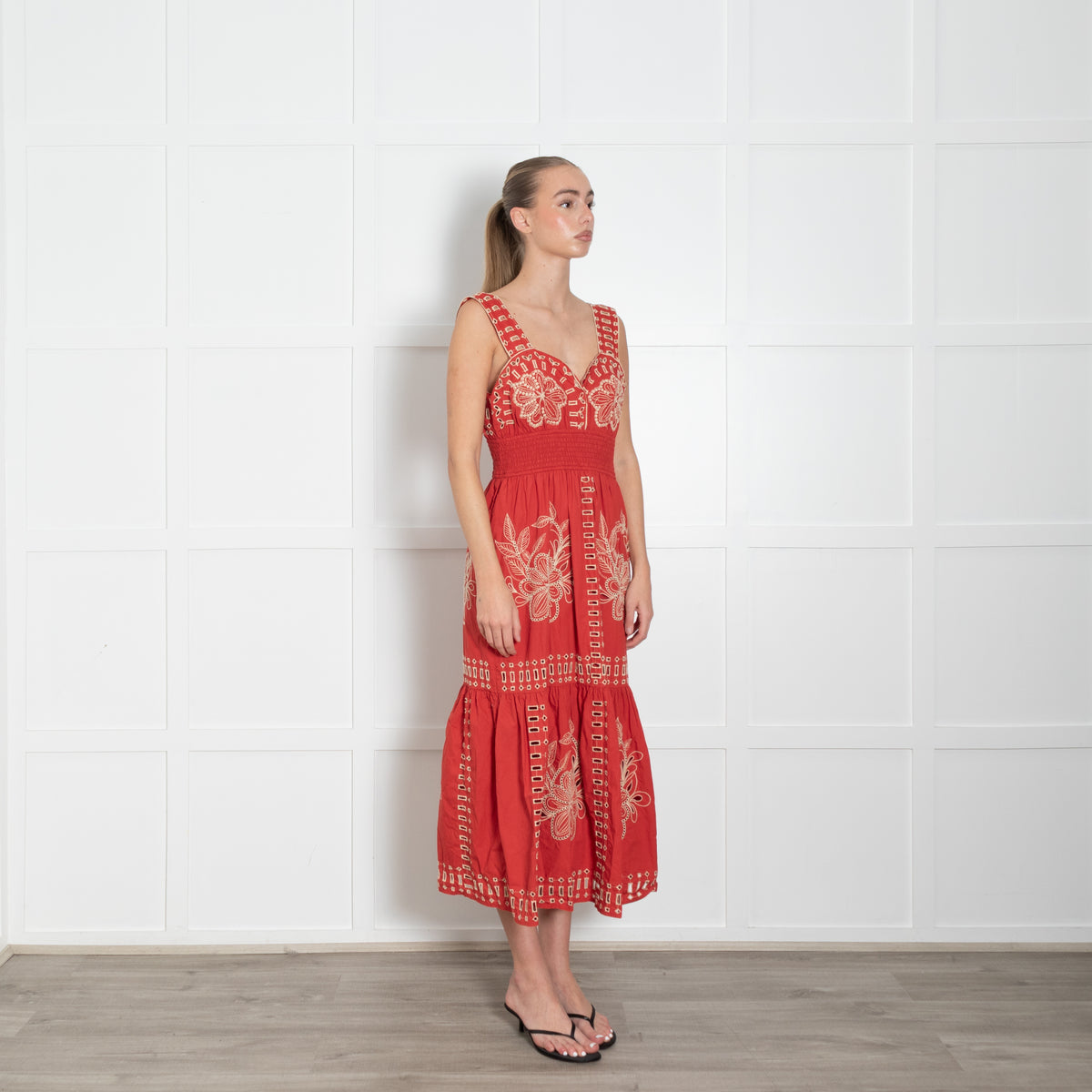 Rails Fawn Dress In Terracotta Embroidered