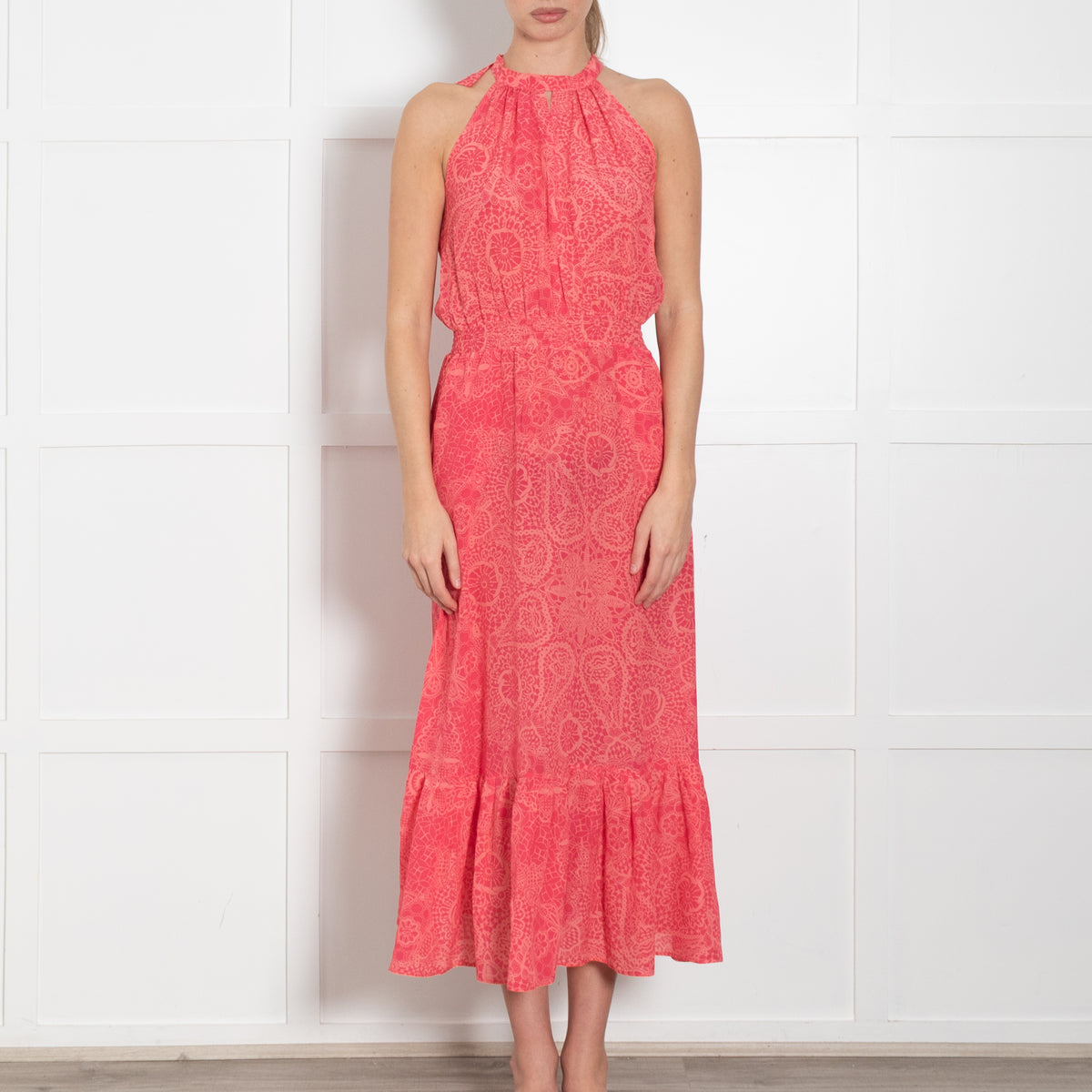 Ridley Coral Pink Sleeveless Maxi Dress