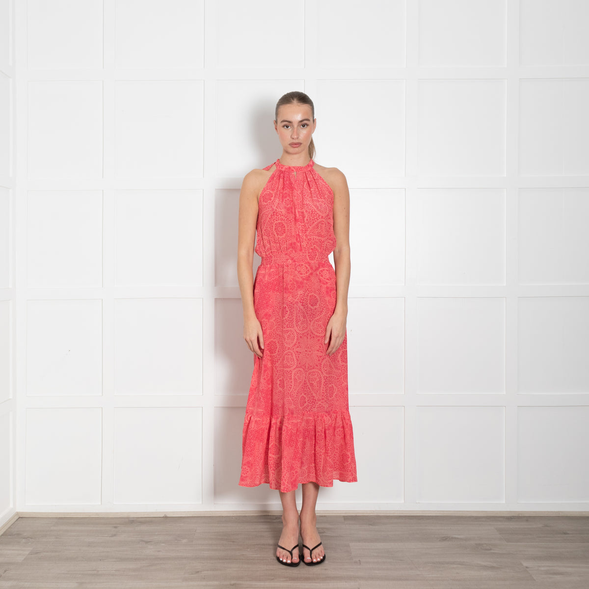 Ridley Coral Pink Sleeveless Maxi Dress
