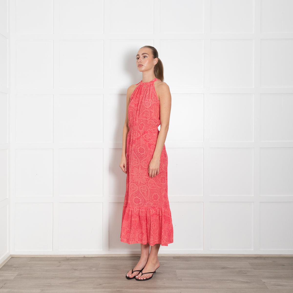 Ridley Coral Pink Sleeveless Maxi Dress