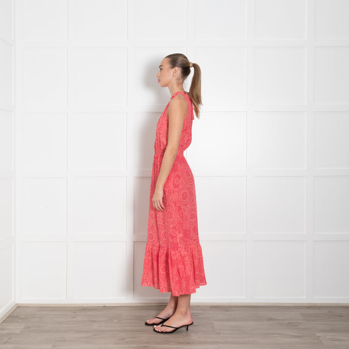 Ridley Coral Pink Sleeveless Maxi Dress