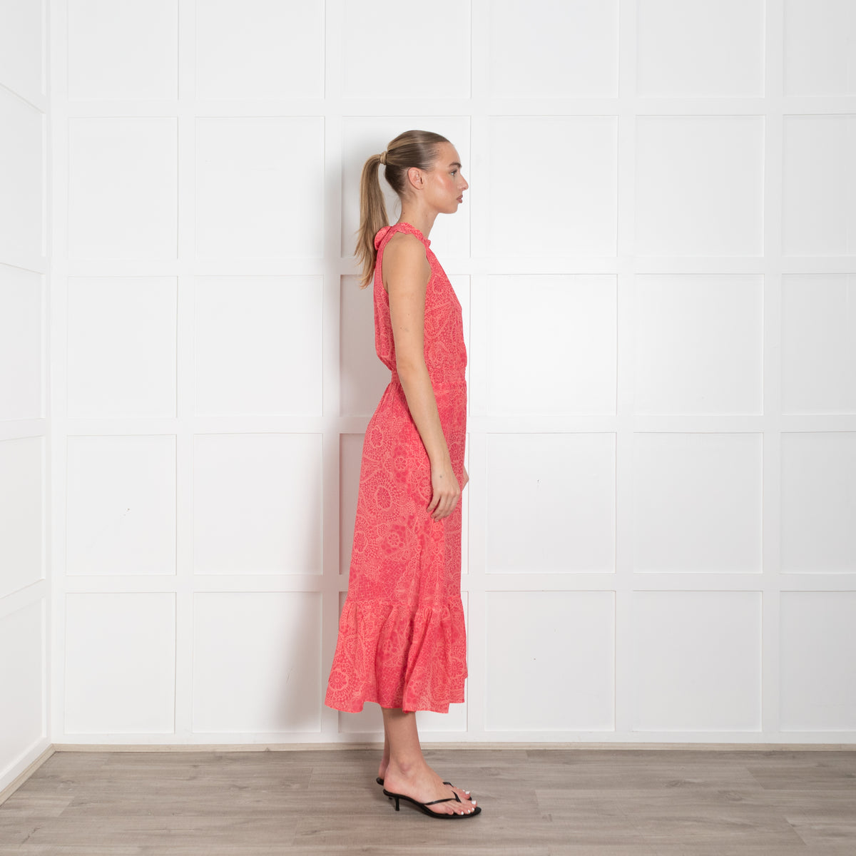 Ridley Coral Pink Sleeveless Maxi Dress