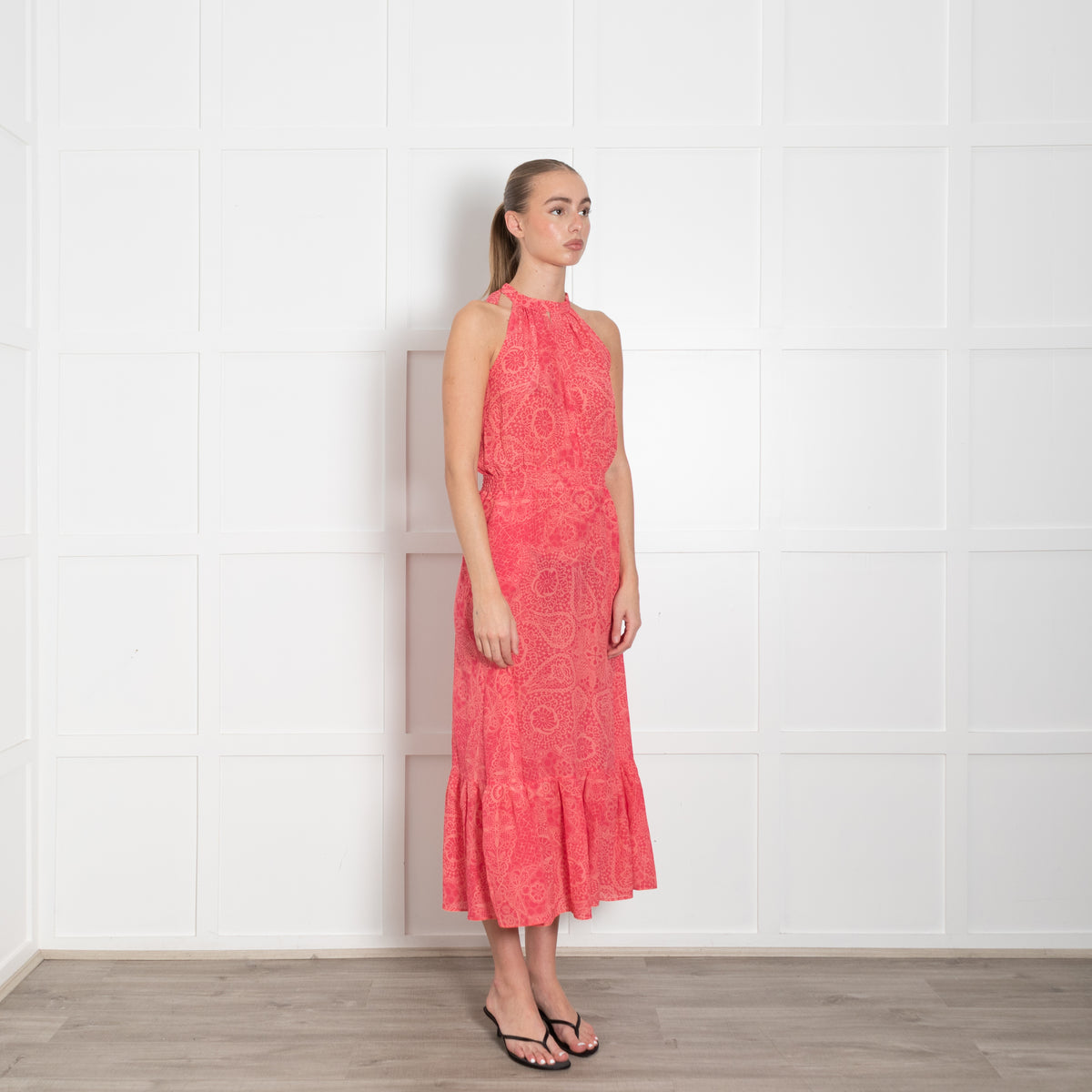 Ridley Coral Pink Sleeveless Maxi Dress