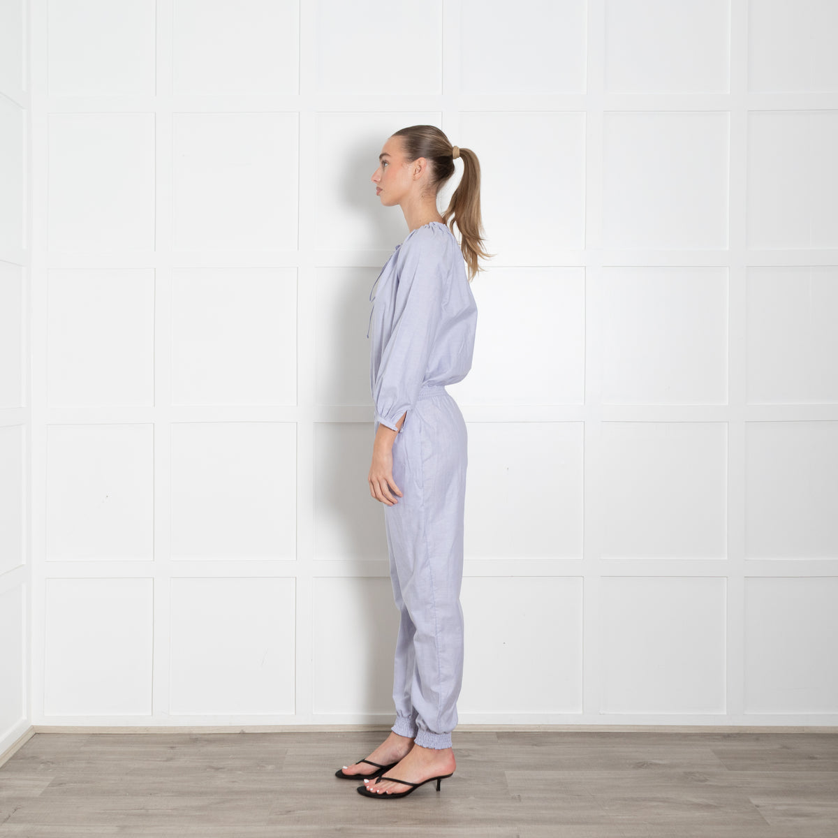 Ridley Pale Blue Cotton Jumpsuit