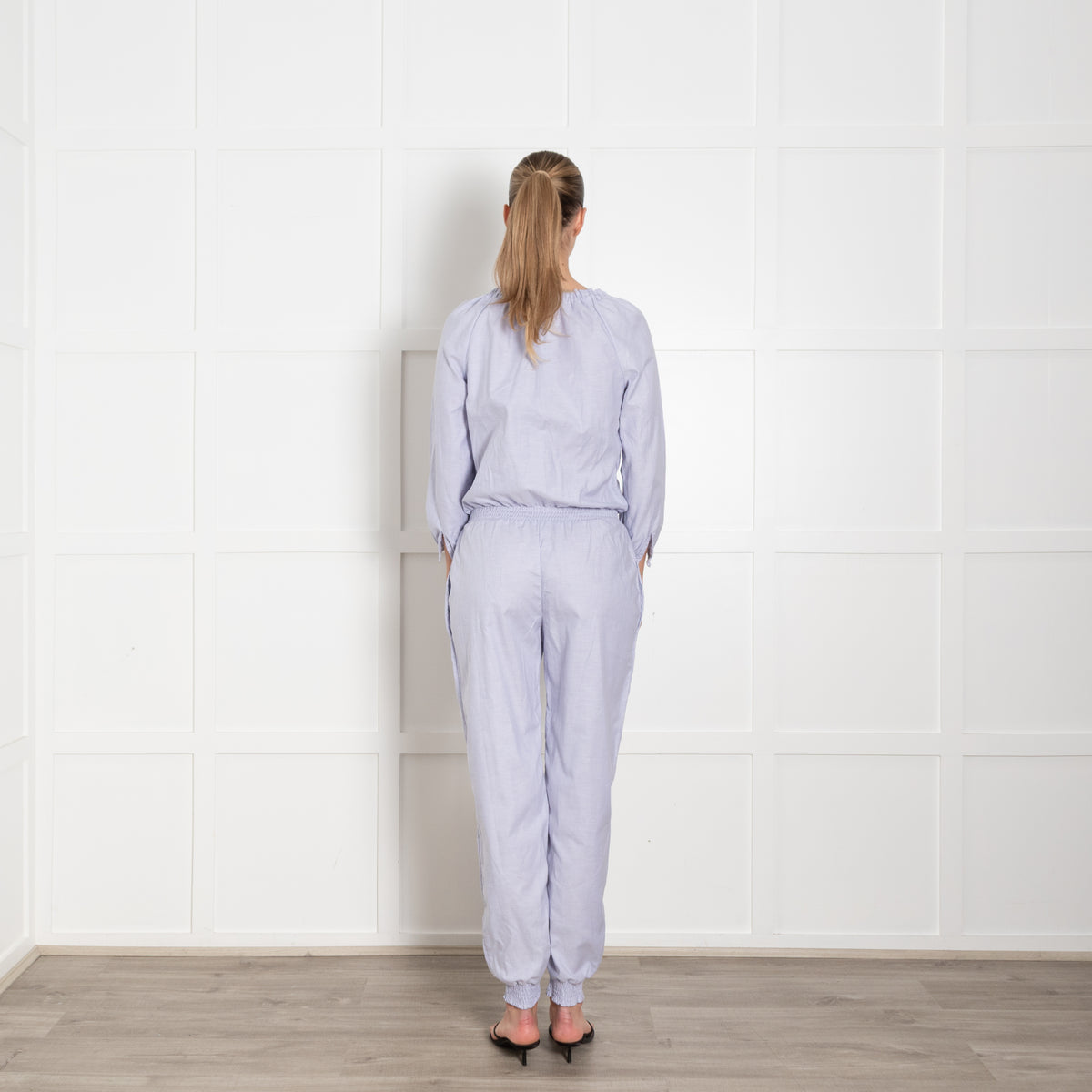 Ridley Pale Blue Cotton Jumpsuit