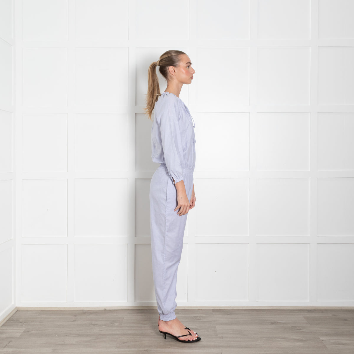 Ridley Pale Blue Cotton Jumpsuit