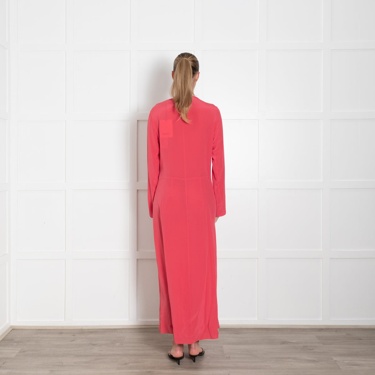 Isabel Marant Pink Silk Maxi Dress With Gathered Front