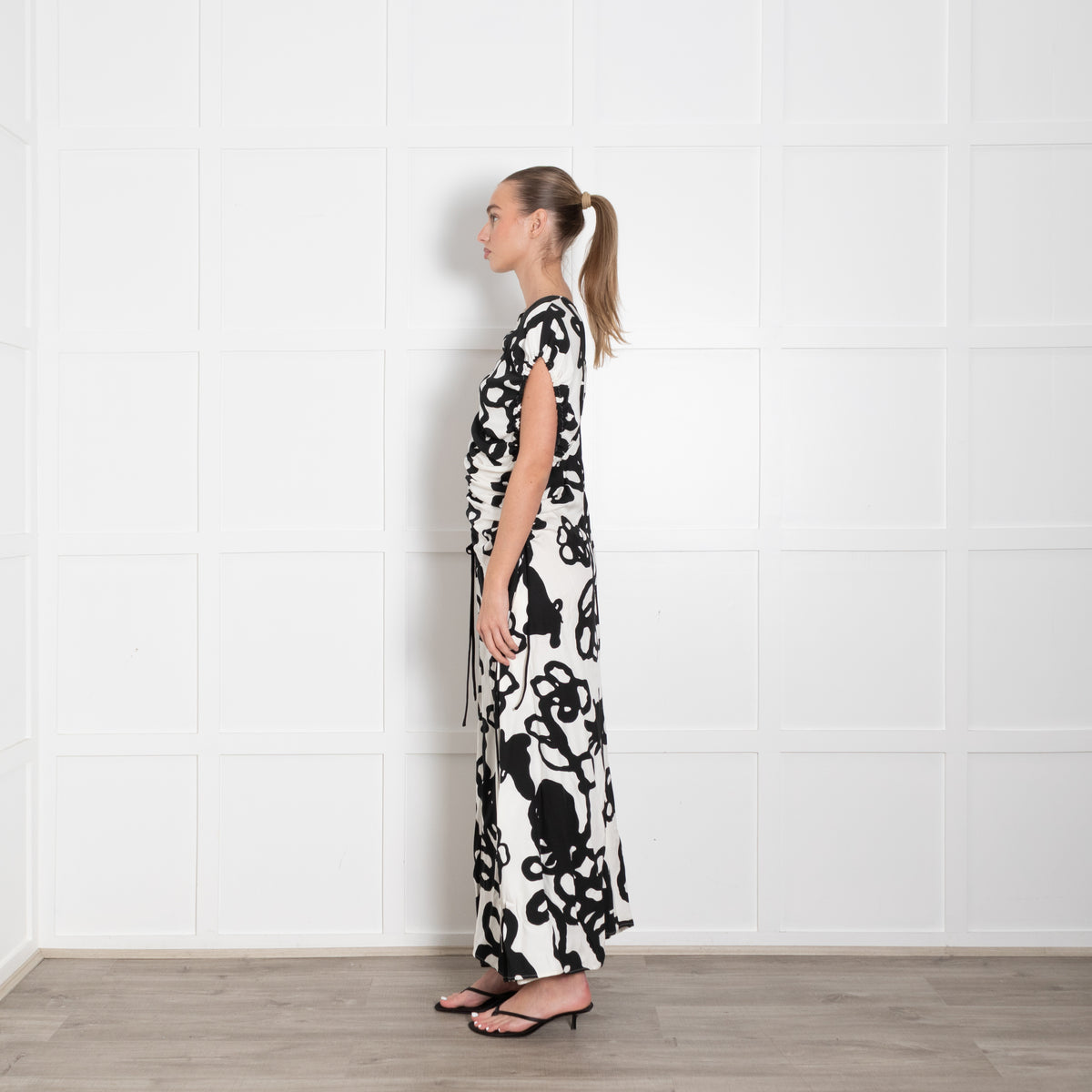 Christopher Kane Chroma Ivy Crepe Black And White Maxi Dress